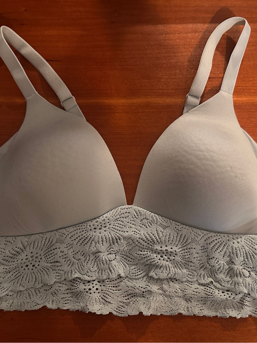 aerie Light Blue Lace-Trim Wireless Bralette